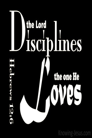 Hebrews 12:6 The Lord Disciplines The One He Loves (black)